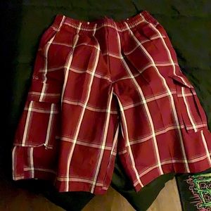 Burgundy Cargo Shorts
